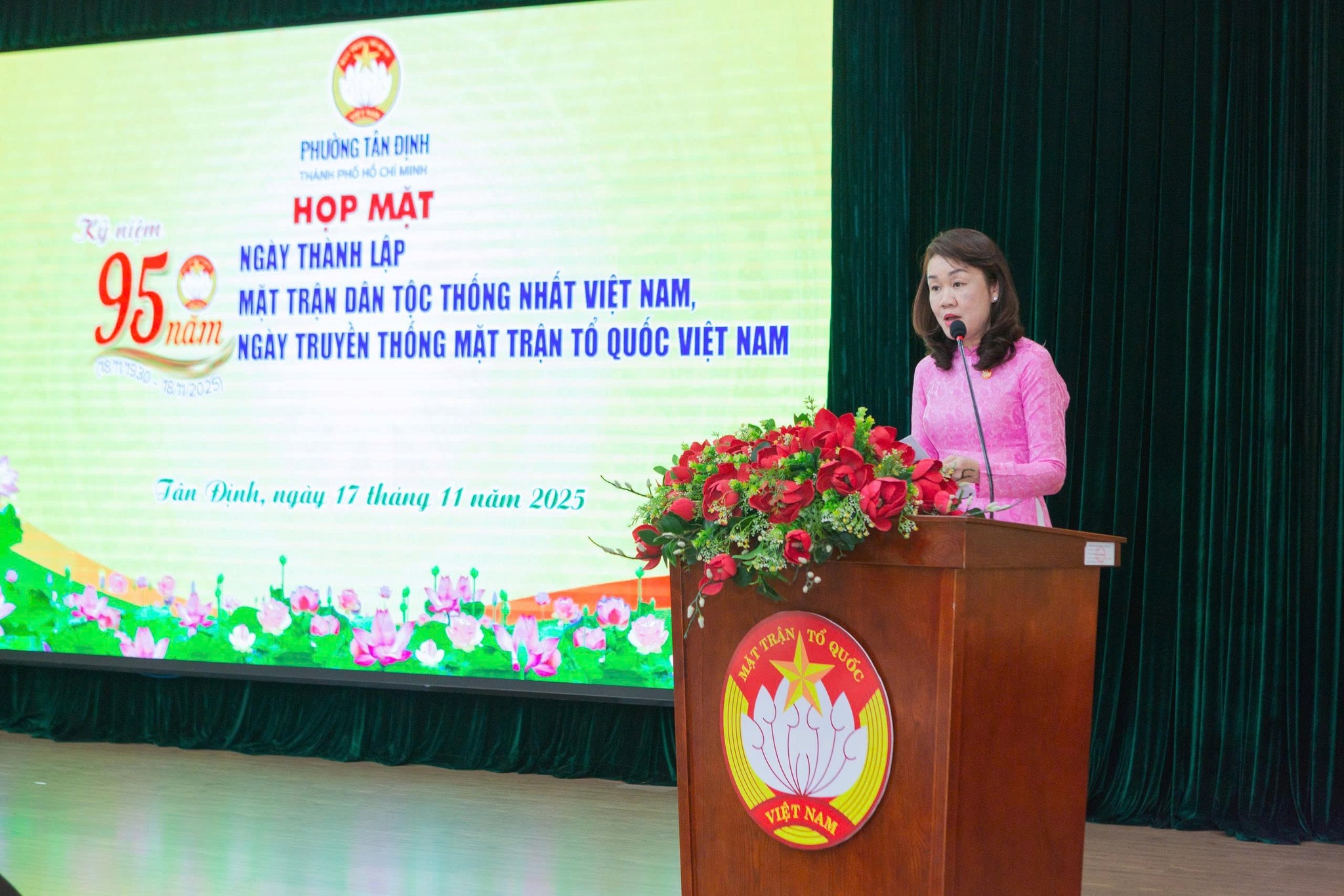 MẶT TRẬN PHƯỜNG TÂN ĐỊNH KỶ NIỆM 95 NĂM NGÀY TRUYỀN THỐNG MẶT TRẬN TỔ QUỐC VIỆT NAM VÀ TUYÊN DƯƠNG GƯƠNG ĐẠI ĐOÀN KẾT TIÊU BIỂU